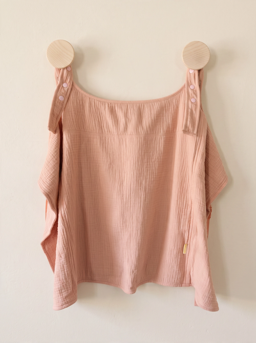 Sunshell sun cover in Blush, a soft pink cotton cover for babywearing